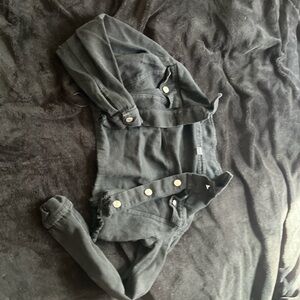 Black Cropped Denim Jacket